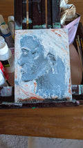 Blue Portrait with Heavy Texture