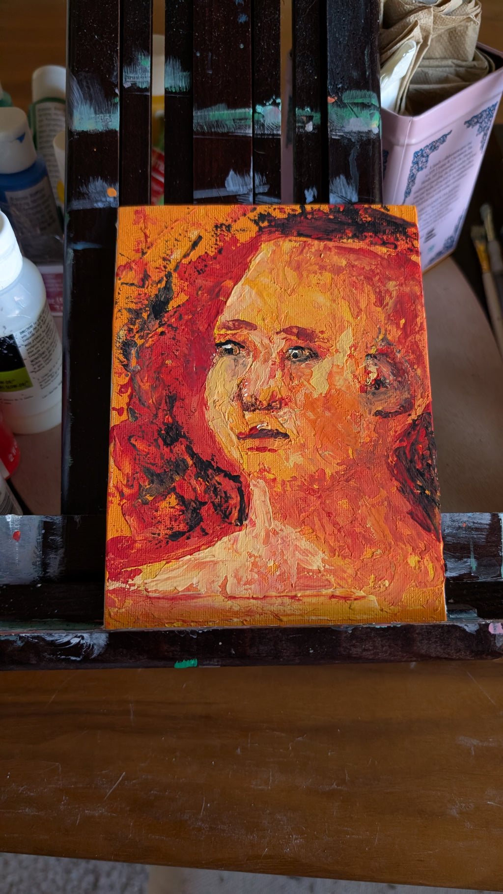 Orange Portrait with Textured Expression
