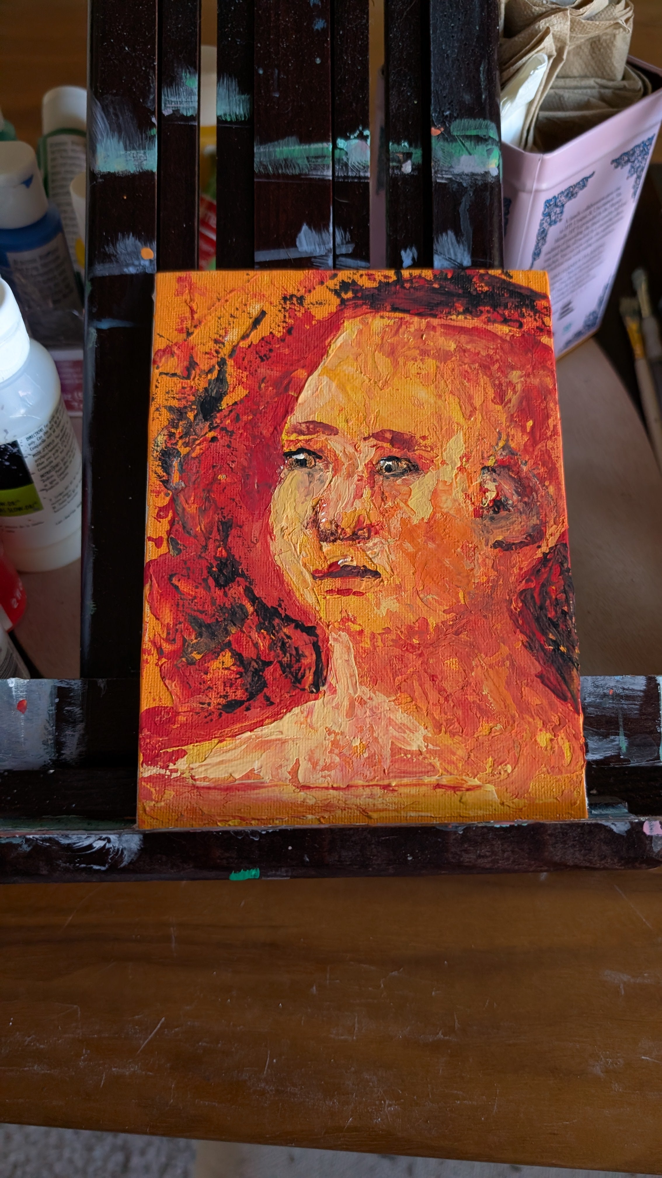 Orange Portrait with Textured Expression
