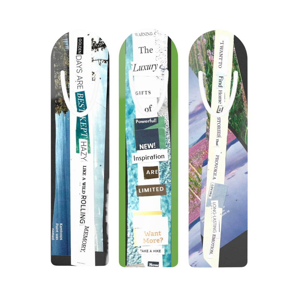 Collage Poetry Bookmarks Bundle - Set of 3 Unique Artistic Book Markers